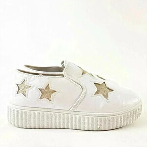 Chunky White Leather Platform Sneakers - 7